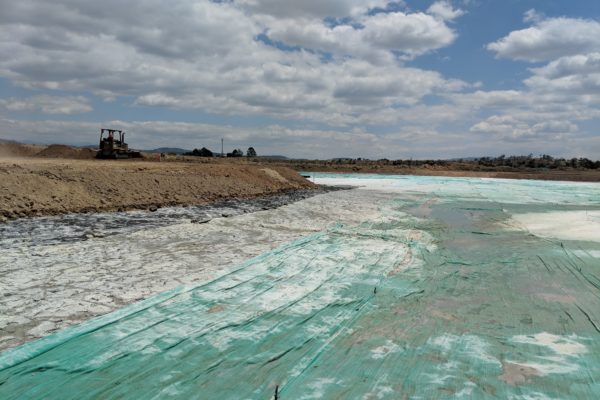 Final cap placement on tailings impoundment